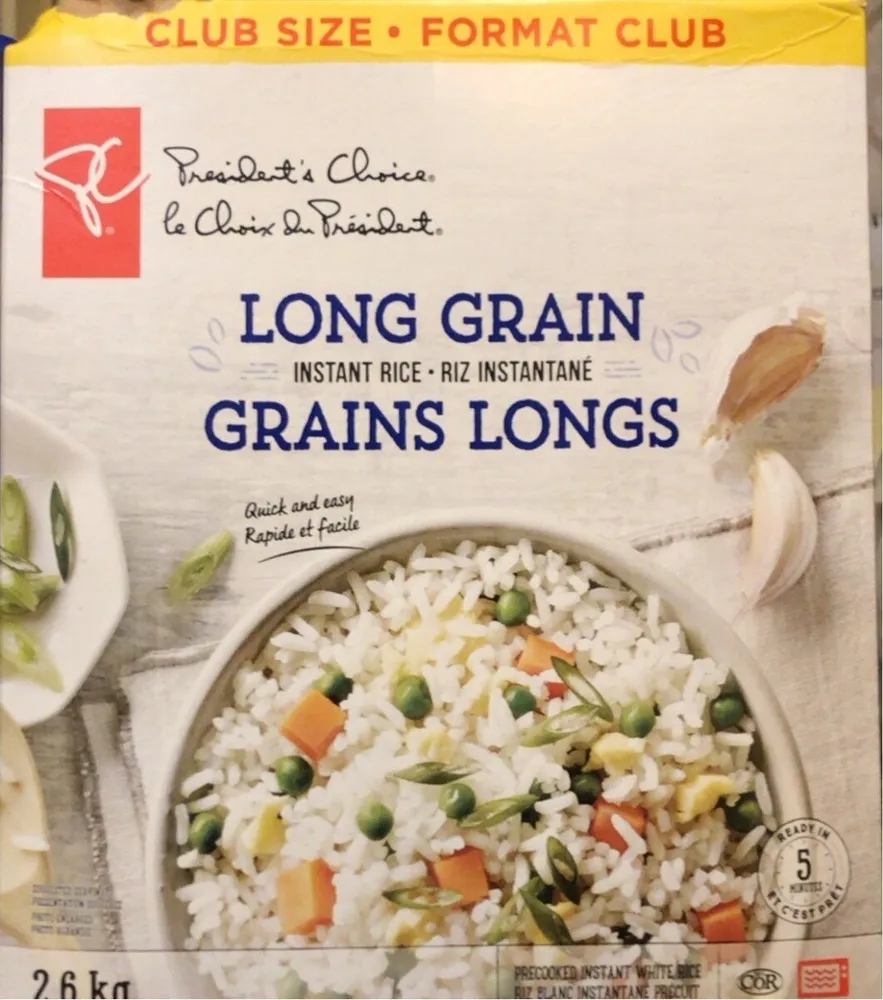 Long grain instant rice