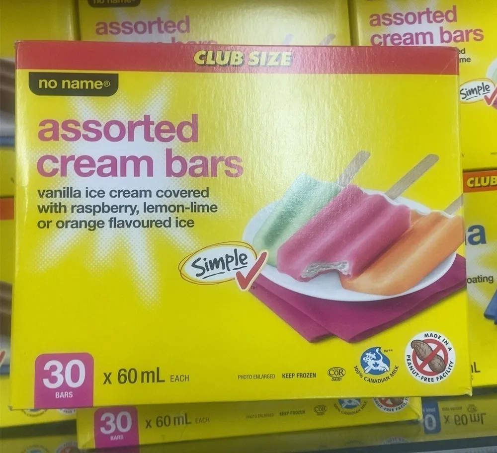Assorted cream bars