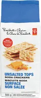 Unsalted tops soda crackers