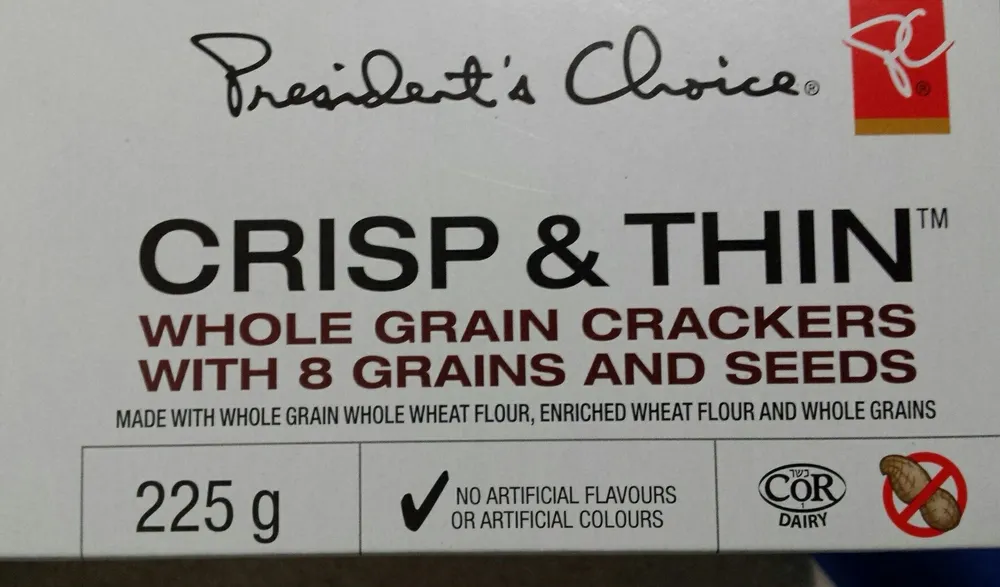 Crisp & thin whole grain crackers with grains and seeds