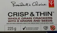 Crisp & thin whole grain crackers with grains and seeds