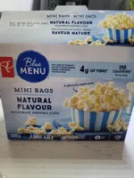 Mini bags natural flavour microwave popping corn