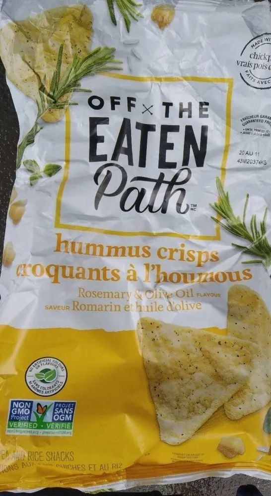 Croquants à l'houmous romarin et pophuile d'olive