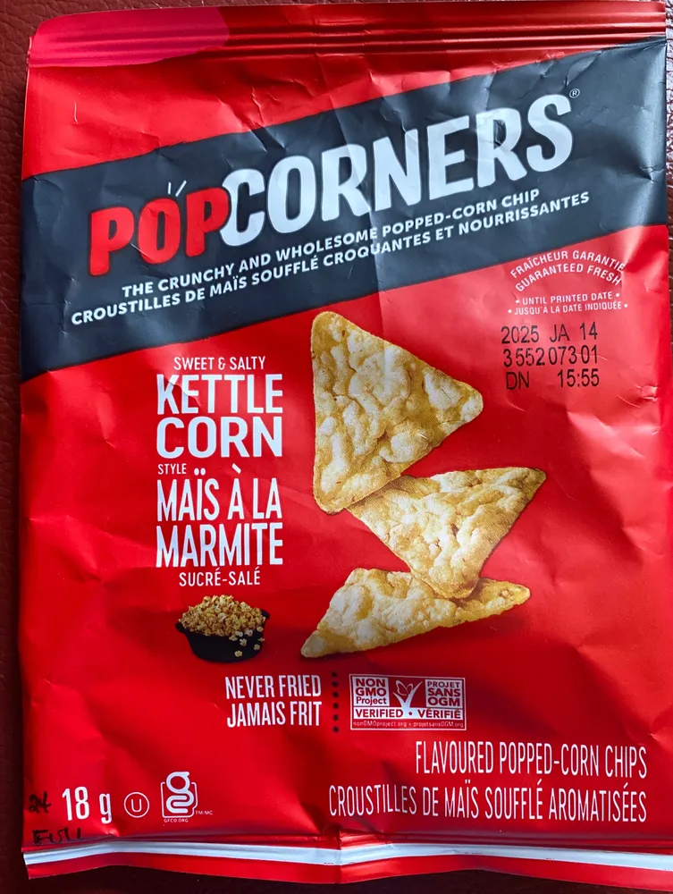 Kettle Corn Popped-Corn Chips Sweet & Salty