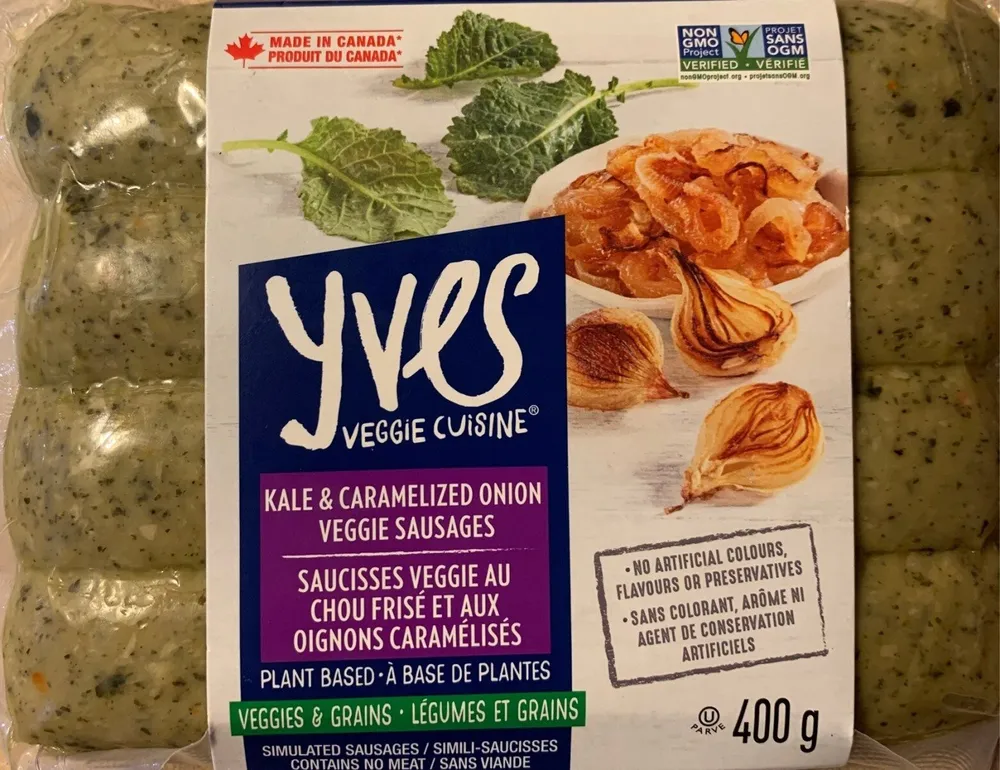 Kale & Caramelized Onion Veggie Sausages