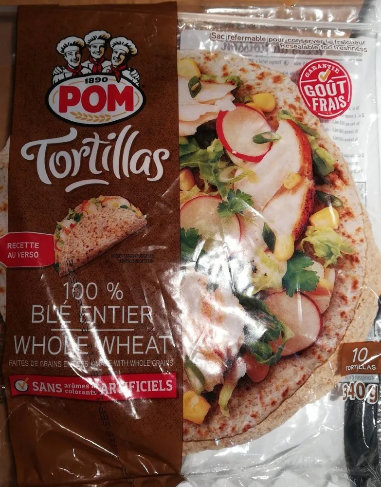100% Whole Wheat Tortillas