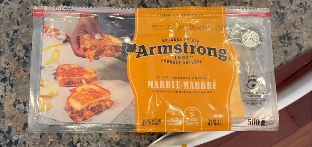 Sliced Cheddar Cheese Marble
