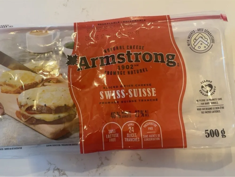 Swiss cheese sliced