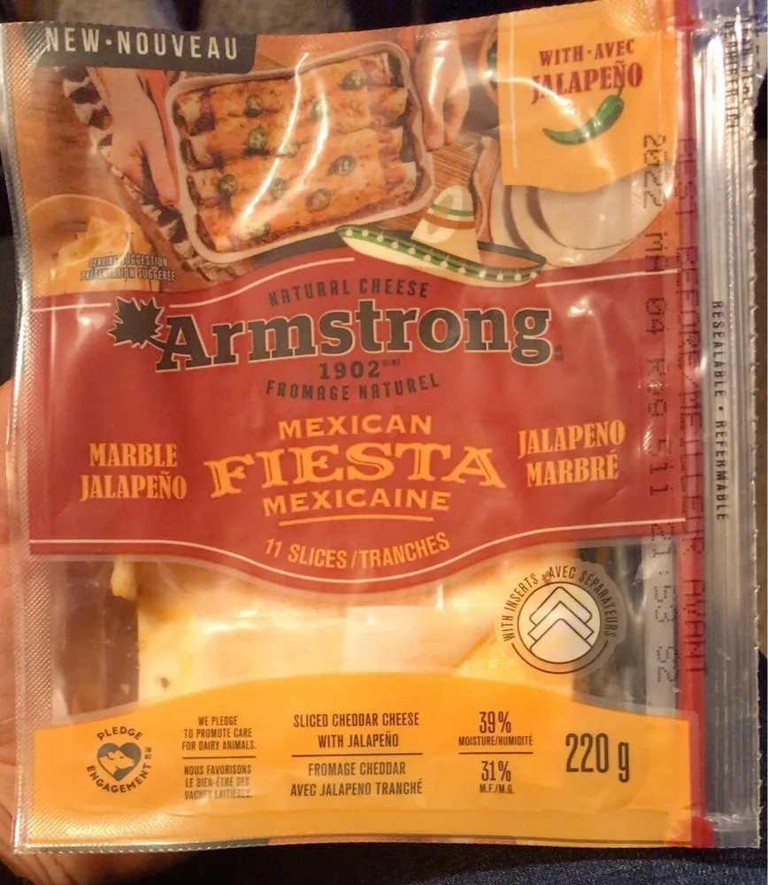 Mexican fiesta marble jalapeño cheese slices