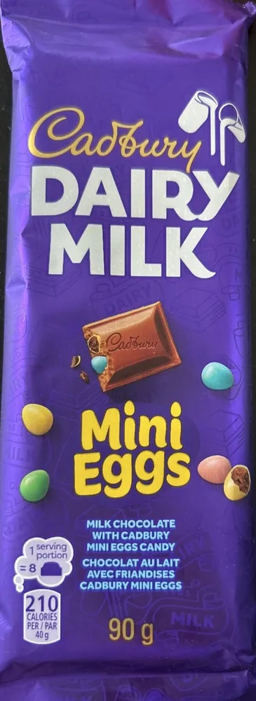 Milk chocolate with Cadbury Mini Eggs candy