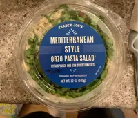 Mediterranean Style Orzo Pasta Salad with Spinach and Sun-Dried Tomatoes
