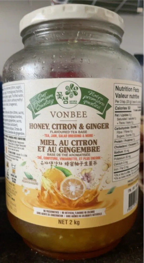 Honey, citron and ginger tea base
