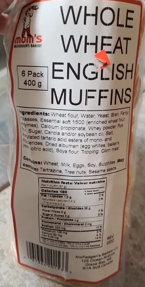 Mom's whole wheat English mugfins