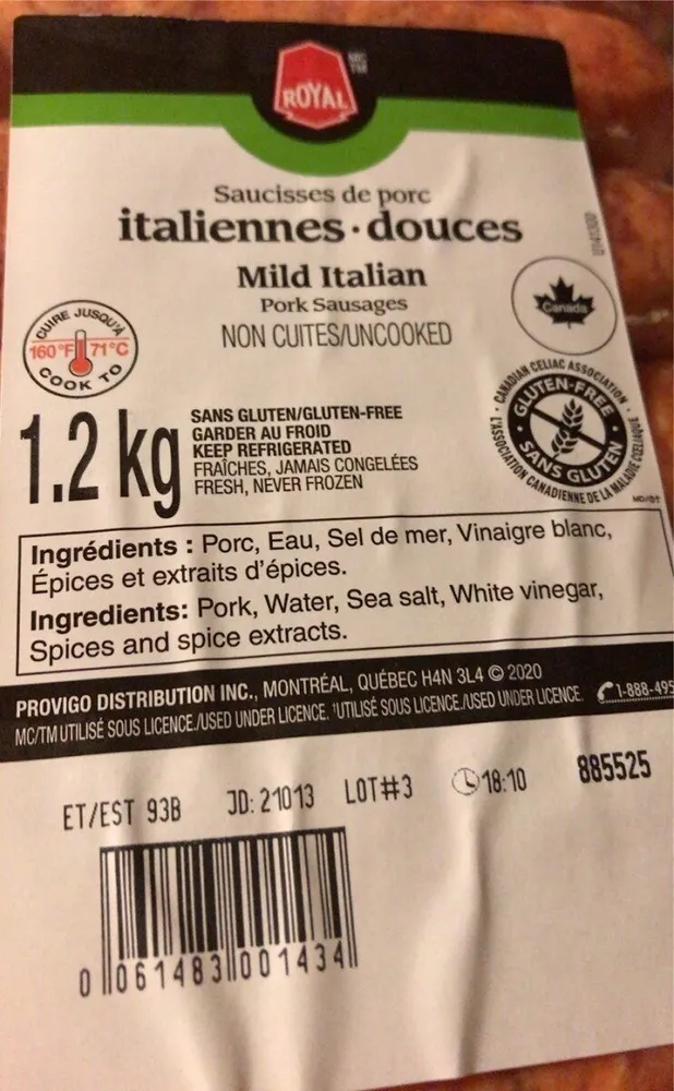 Saucisses de porc