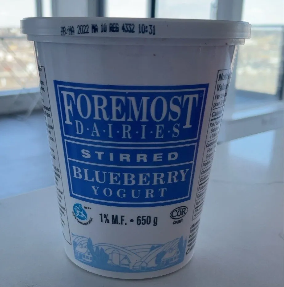 Stirred yougourt blueberry
