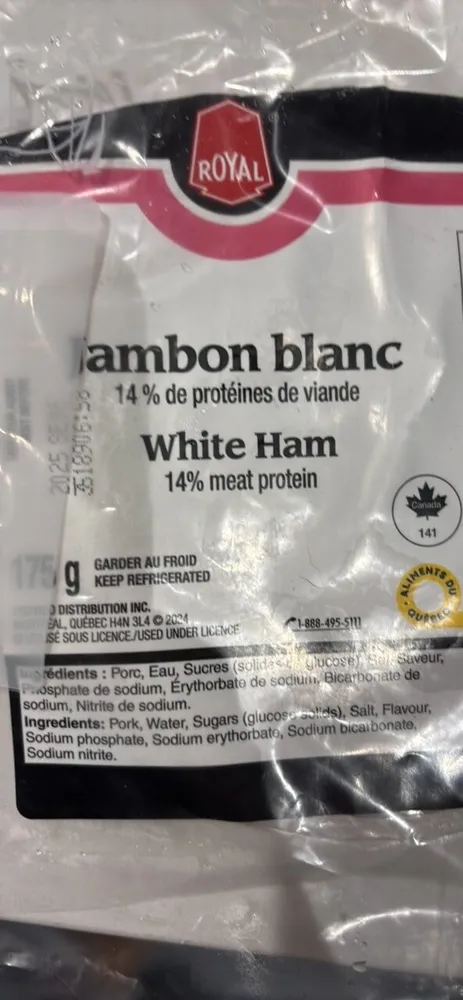 Jambon Blanc 14% Proteine de viandes