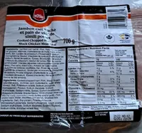 Jambon cuit haché et pain de viande simili poulet