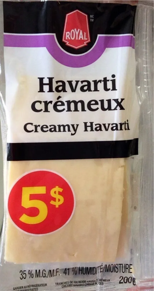 Havarti crémeux en tranches