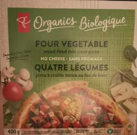 Pizza à croûte mince au feu de bois quatre légumes dans fromage