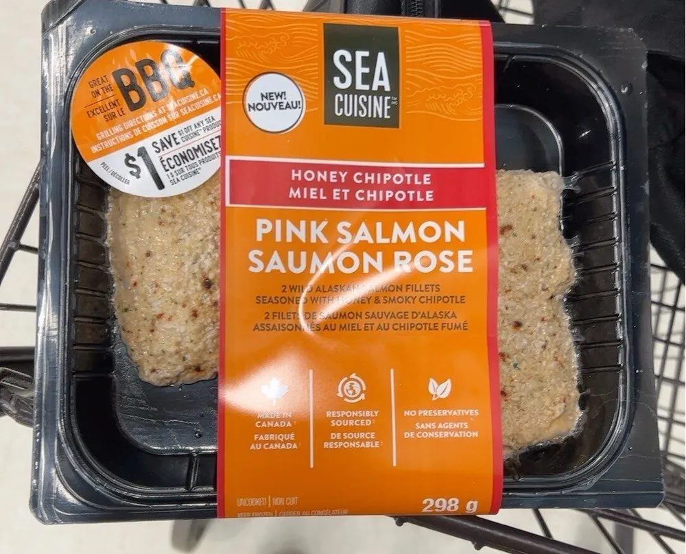 Honey chipotle pink salmon
