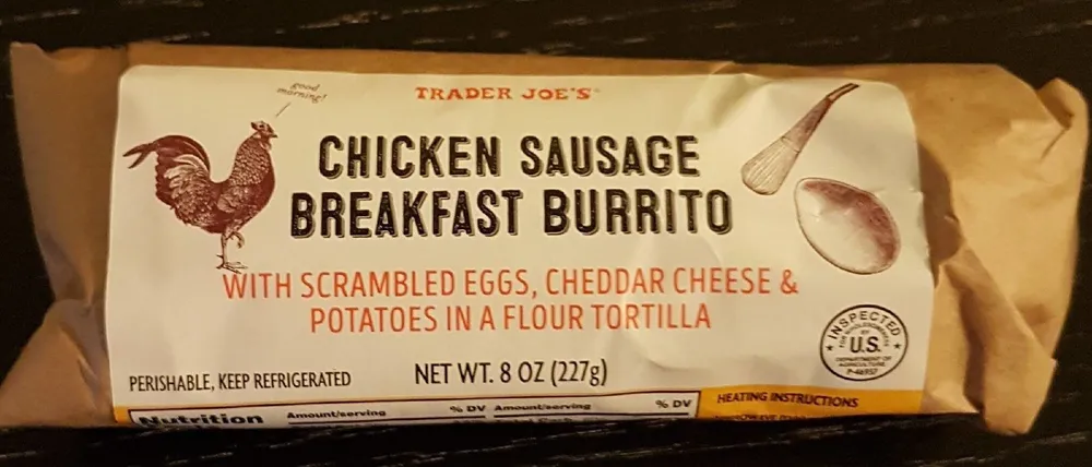 CHICKEN SAUSAGE BREAKFAST BURRITO