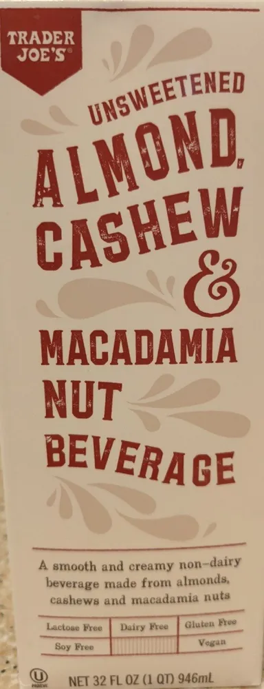 Unsweetened Almond, Cashew & Macadamia Nut Beverage