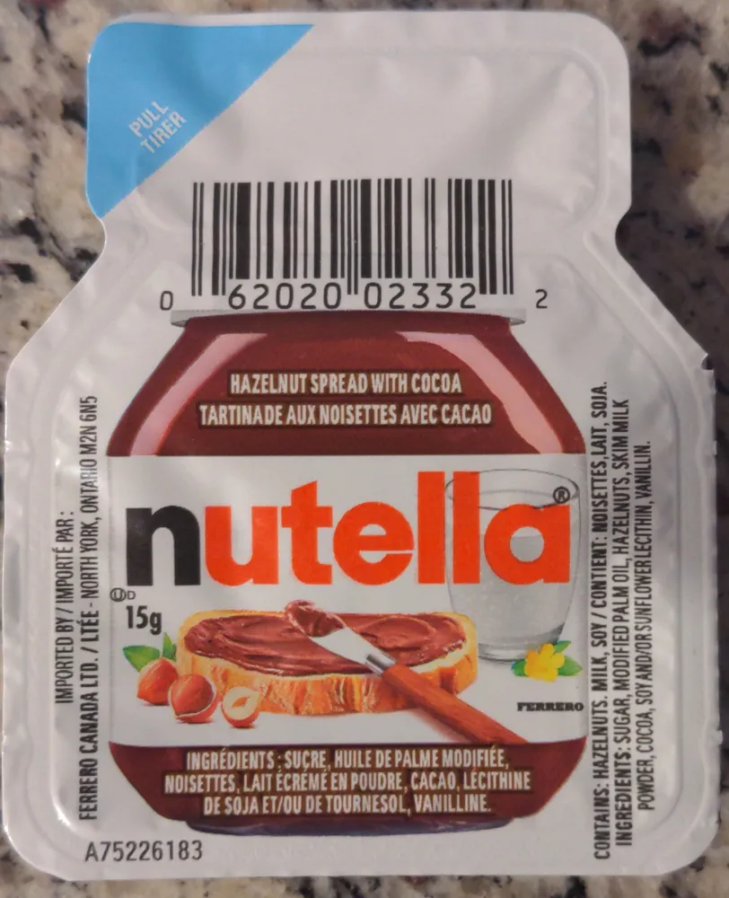 Tartinade aux noisettes avec cacao