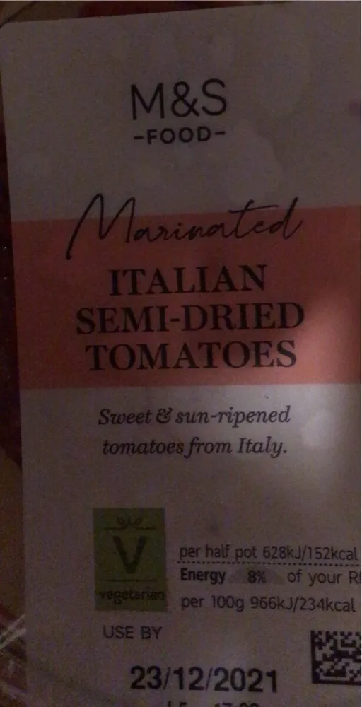 Semi-Dried Marinated Tomatoes with Basil & Garlic