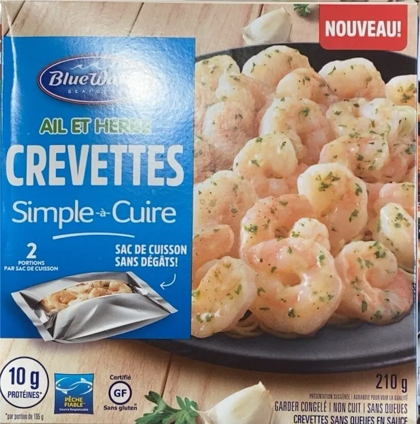 Crevette ail et herbe simple-à-cuire