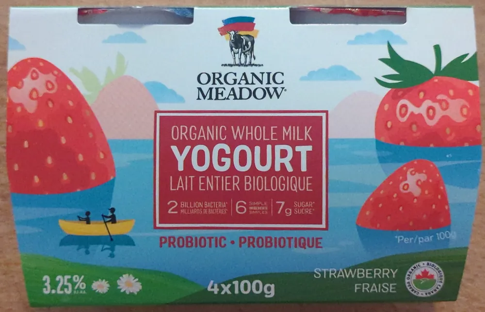 Yogourt lait entier biologique fraise