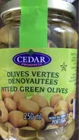Pitted green olives