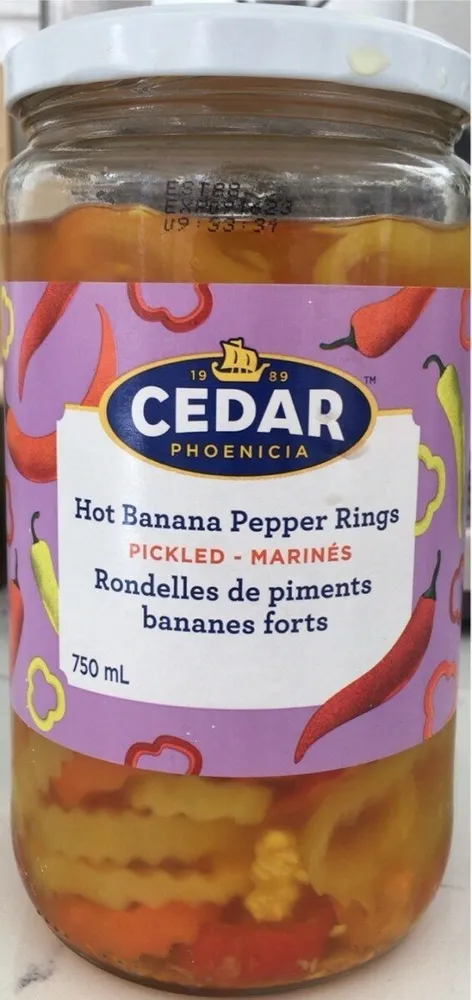 Rondelles de piments bananes forts