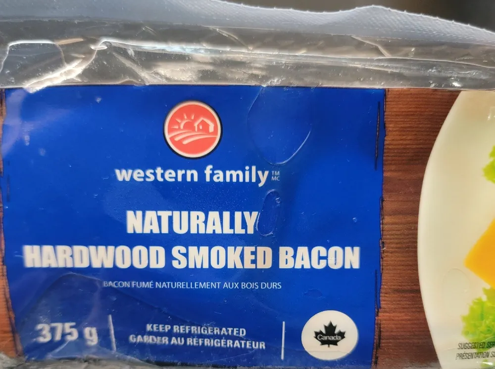 Naturally hardwood smoked bacon