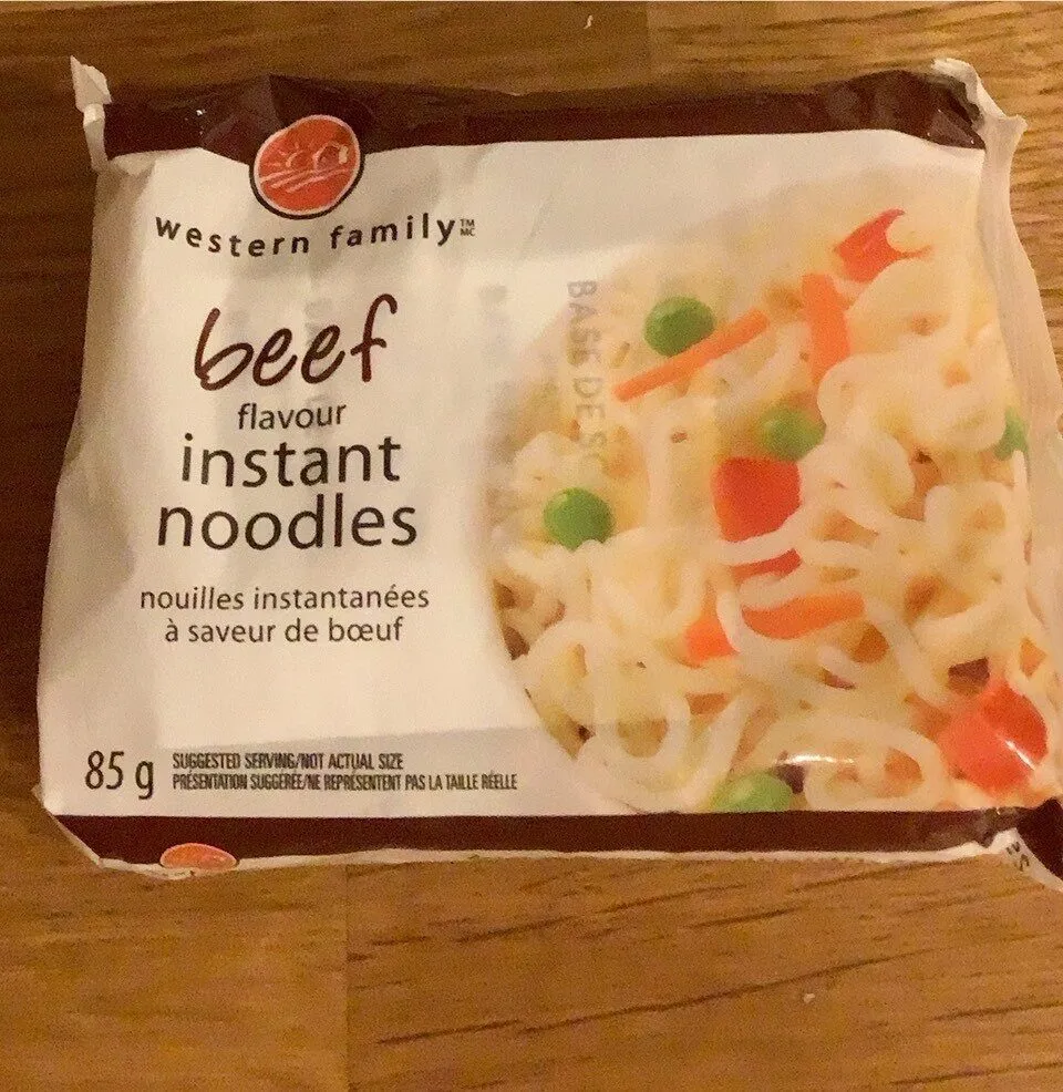 Beef flavour instant noodles
