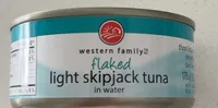 Flaked light skipjack tuna in water