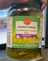 Sandwich sliced dill with garlic