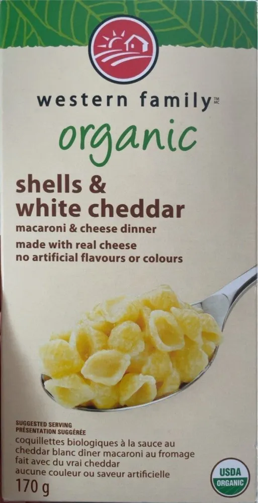 Organic shells & white chedder macaroni and cheese