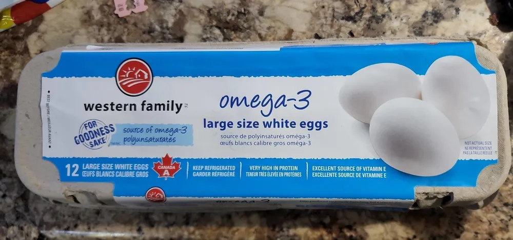 Omega-3 large size white eggs