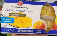 Diced peaches in water