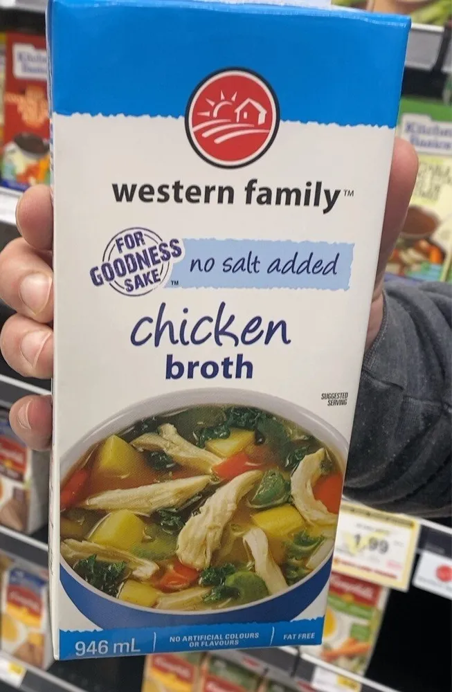 No salt added chicken broth