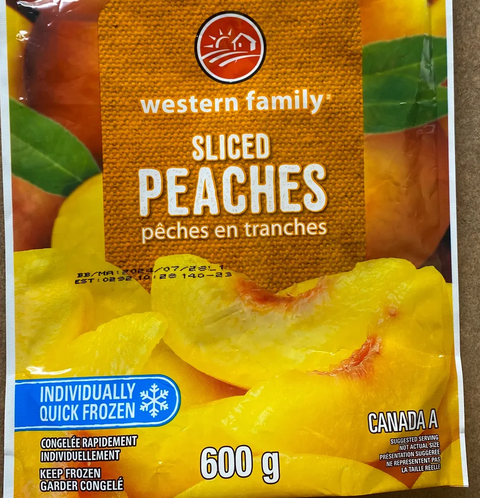 Sliced Peaches, Frozen