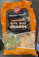 Bite size rounds tortilla chips