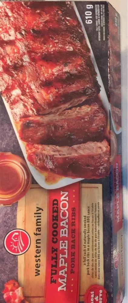 Maple Bacon Fully Cooked pork back ribs