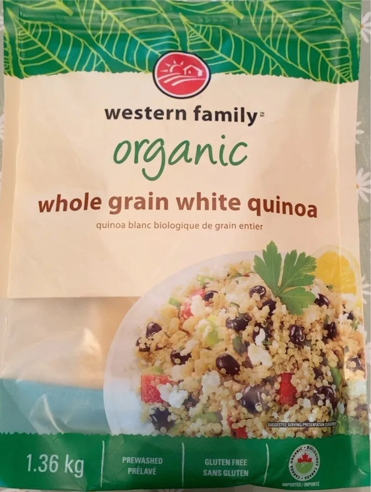 Organic whole grain white quinoa
