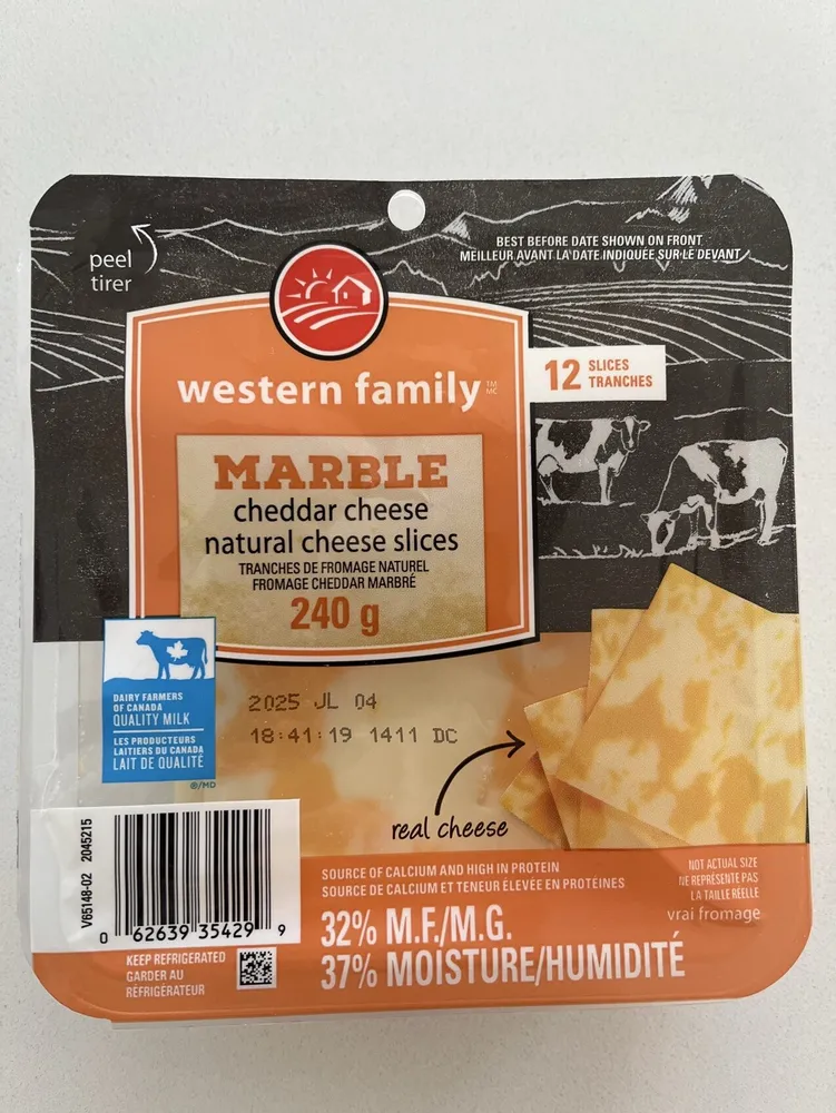 Marble cheese slices