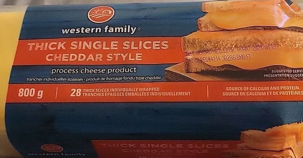 Western Family Thick Single Slices Cheddar Style Process Cheese Product