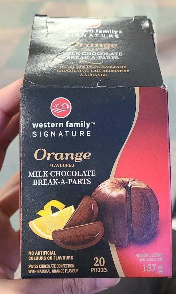 Orange milk chocolate break-a-parts