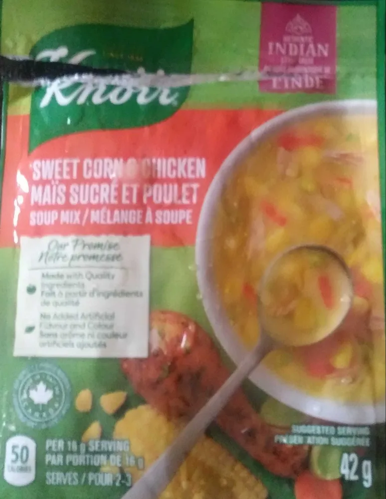 Sweet corn and chicken soup mix
