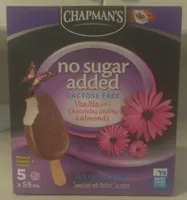 No Sugar Added Lactose Free Vanilla Ice Cream Bars with a Chocolatey Coating & Almonds