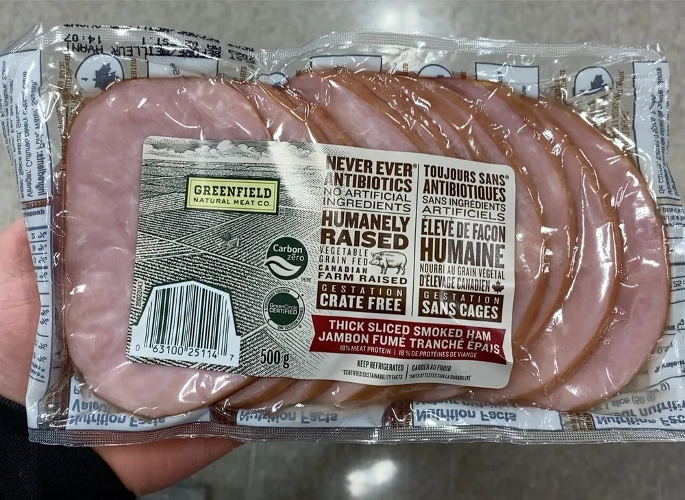 Thick sliced smoked ham